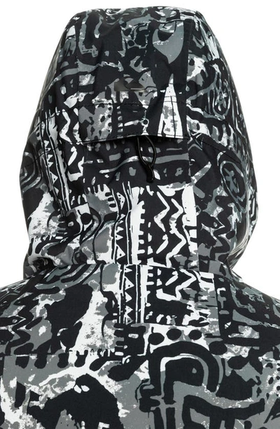 Shop Quiksilver Mission Print Waterproof Jacket In Snow Heritage True Black