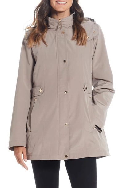 Shop Gallery Water Resistant Zip Front Rain Jacket In Taupe