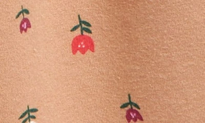 Shop Tucker + Tate Floral Ruffle Long Sleeve Cotton Blend Sweatshirt Dress In Tan Tawny Astrid Floral