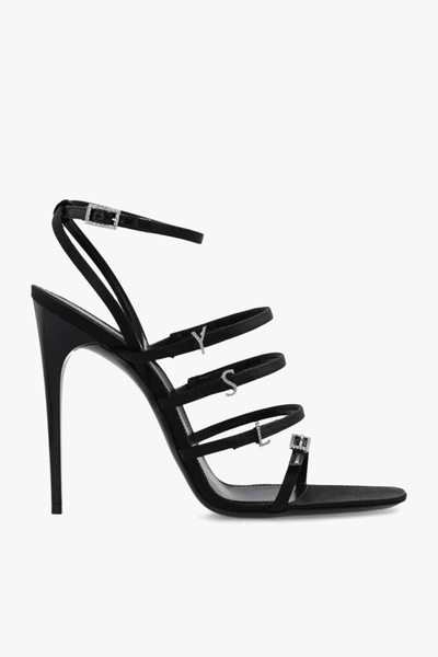 Shop Saint Laurent Jerry Heeled Sandals In Black