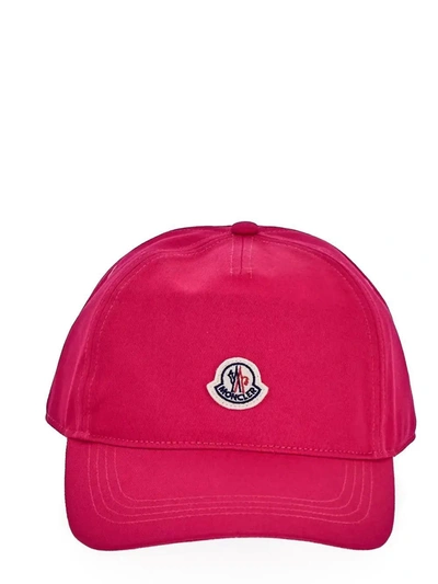 Shop Moncler Logo Patch Baseball Cap In Rosa