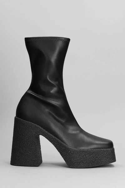Shop Stella Mccartney Skyla Boot High Heels Ankle Boots In Black Rubber/plasic