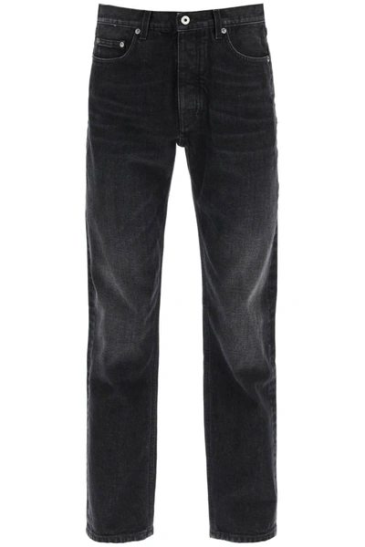 Shop Off-white Regular Fit Jeans With Vintage Wash In Vintage Grey (grey)