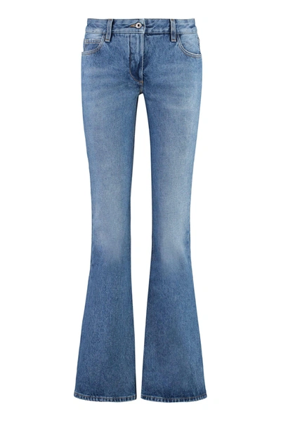 Shop Off-white High-rise Flared Jeans In Blu