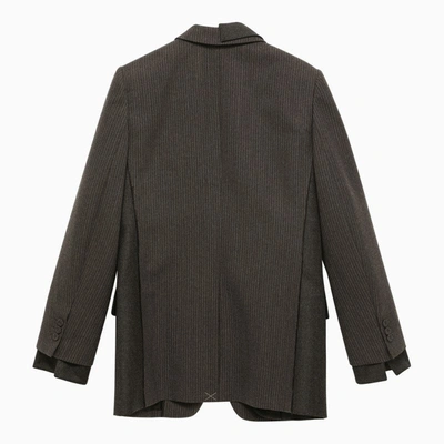Shop Fendi Grey Single-breasted Jacket In Wool Women In Gray