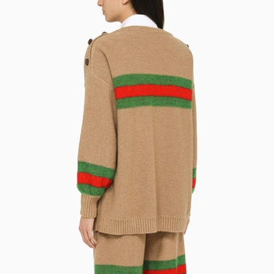 Shop Gucci Camel Wool Crew-neck Sweater Women In Cream