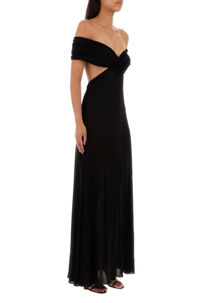 Shop Saint Laurent Woman Black Viscose Long Dress