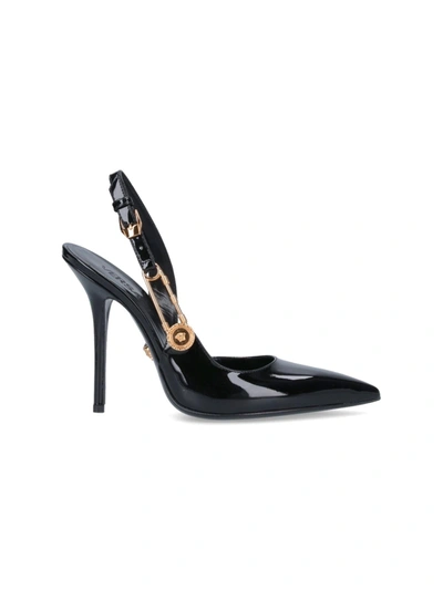 Shop Versace High-heeled Shoe In Black
