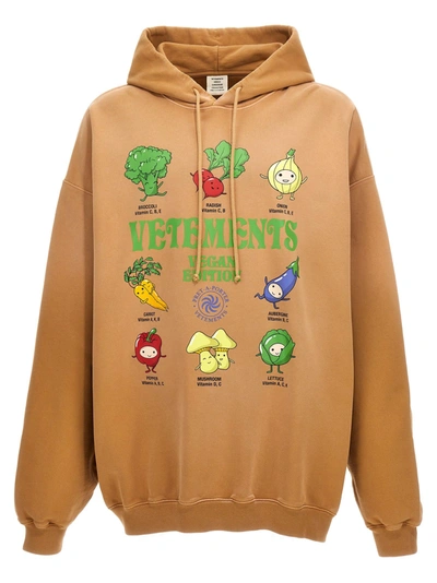 Shop Vetements Vegan Edition Hoodie In Beige