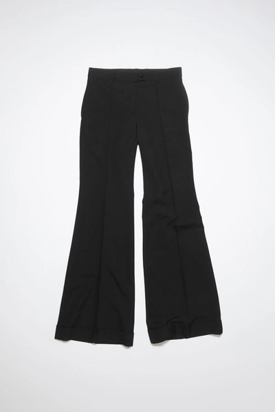 Acne Studios Womens Black Pinna Flared Mid-rise Woven Trousers In Black