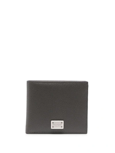 Shop Dolce & Gabbana Leather Wallet In Grey