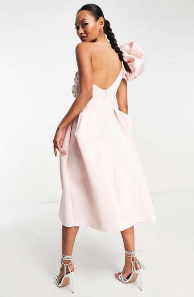 Shop Asos Design One Shoulder Dress In Light Pink