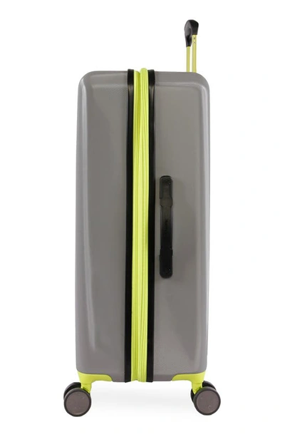 Hurley Suki 29" Hardshell Spinner Suitcase In Light Grey / Neon