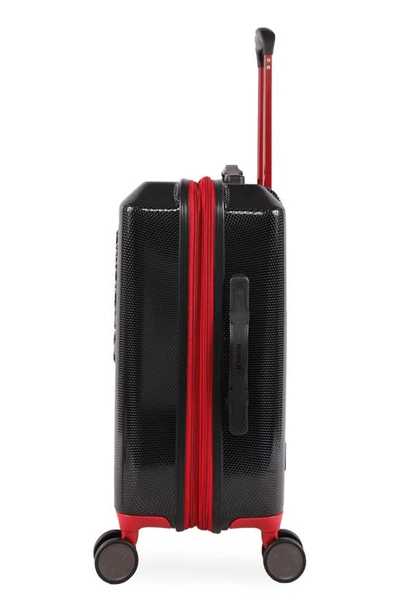 Hurley Swiper 21" Hardshell Spinner Suitcase In Black/ Red