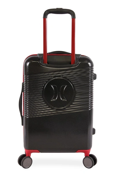 Hurley Looper 21" Hardshell Spinner Suitcase In Black/ Red