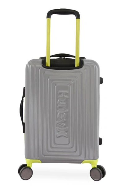 Hurley Suki 21" Hardshell Spinner Suitcase In Light Grey / Neon