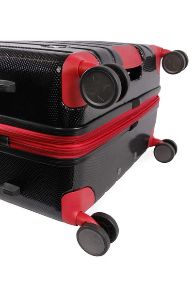 Hurley Swiper 21" Hardshell Spinner Suitcase In Black/ Red
