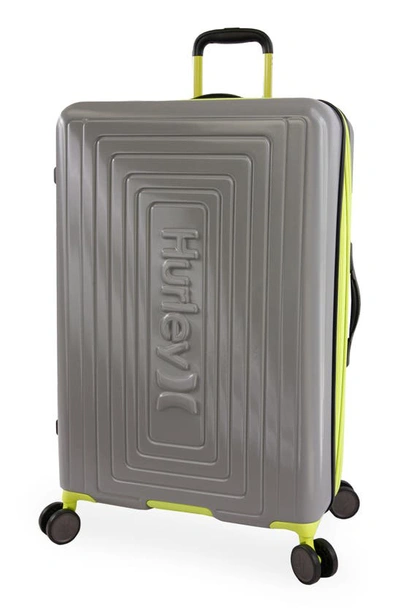 Shop Hurley Suki 29" Hardshell Spinner Suitcase In Light Grey / Neon