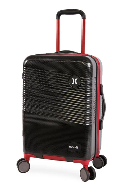 Hurley Looper 21" Hardshell Spinner Suitcase In Black/ Red