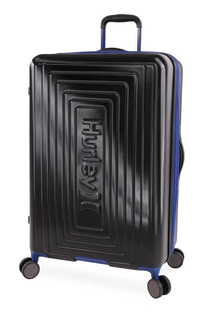 Hurley Suki 29" Hardshell Spinner Suitcase In Black/ Blue