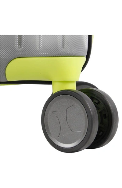Hurley Suki 21" Hardshell Spinner Suitcase In Light Grey / Neon