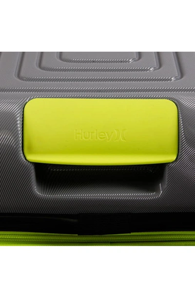 Hurley Suki 21" Hardshell Spinner Suitcase In Light Grey / Neon