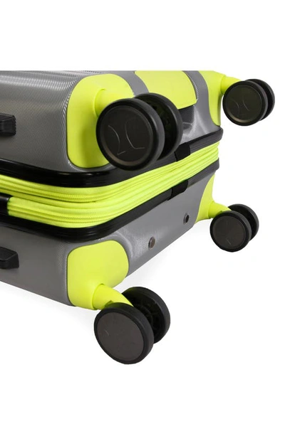 Hurley Suki 21" Hardshell Spinner Suitcase In Light Grey / Neon