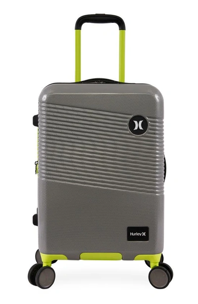 Shop Hurley Looper 21" Hardshell Spinner Suitcase In Light Grey / Neon