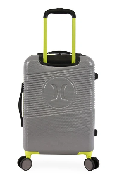 Shop Hurley Looper 21" Hardshell Spinner Suitcase In Light Grey / Neon