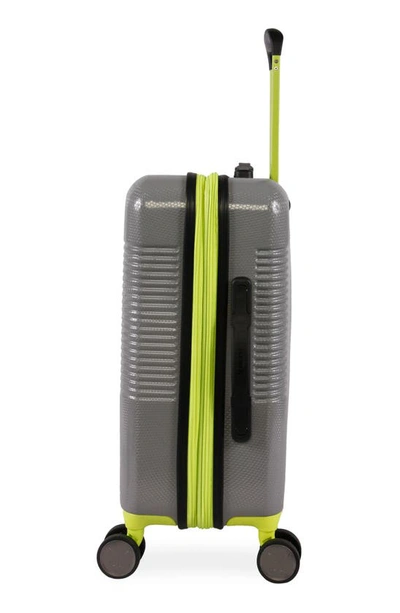 Hurley Looper 21" Hardshell Spinner Suitcase In Light Grey / Neon