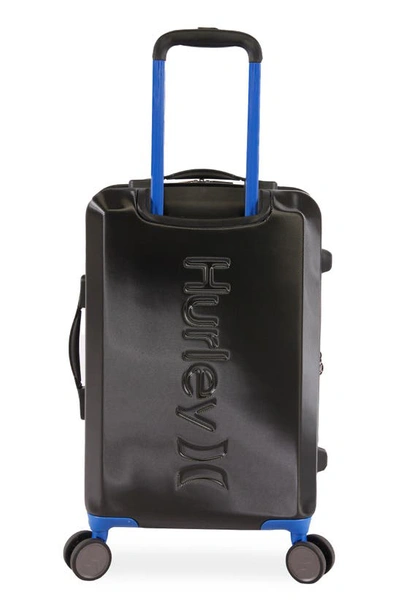Hurley Wave 21" Hardshell Spinner Suitcase In Black/ Blue