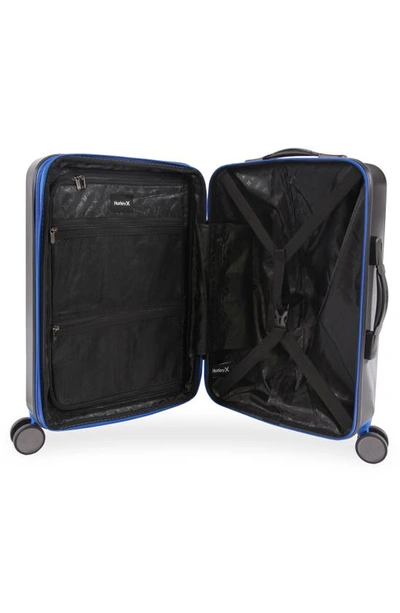 Hurley Wave 21" Hardshell Spinner Suitcase In Black/ Blue