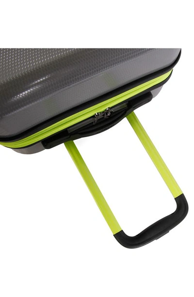 Hurley Looper 21" Hardshell Spinner Suitcase In Light Grey / Neon