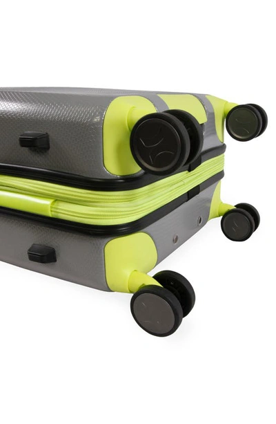 Hurley Looper 21" Hardshell Spinner Suitcase In Light Grey / Neon