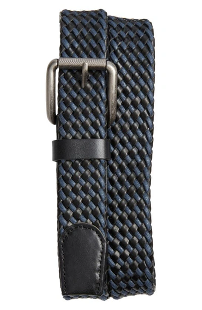 Shop Nordstrom Jaxon Waxed Cording Belt In Black- Navy Combo