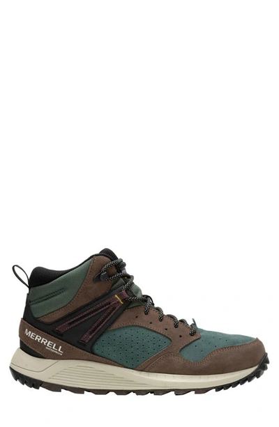 Shop Merrell Wildwood Waterproof Leather Sneaker In Forest