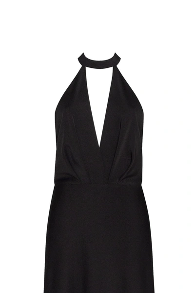 Shop Milla Classical Black Halterneck Satin Maxi Dress, Xo Xo