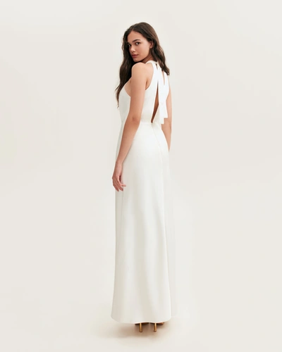 Shop Milla Lovely White Halterneck Satin Maxi Dress, Xo Xo