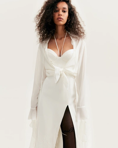 Milla White Cocktail Dress Decorated With Feathers, Xo Xo In White