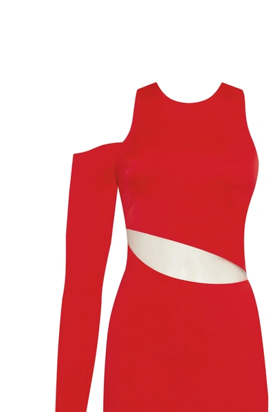 Shop Milla Jaw-dropping Asymmetric Red Midi Dress, Xo Xo