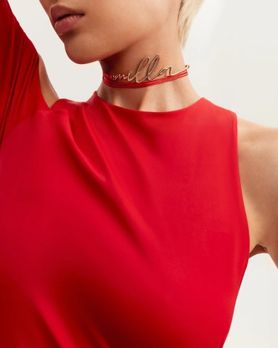 Milla Jaw-dropping Asymmetric Red Midi Dress, Xo Xo In Red