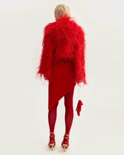 Milla Jaw-dropping Asymmetric Red Midi Dress, Xo Xo In Red