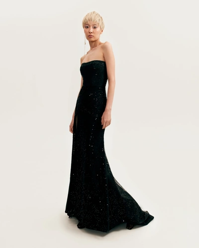 Shop Milla Radiant Maxi Dress In Black Covered In Sequins, Xo Xo