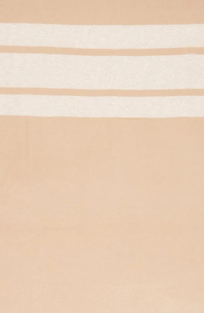 Vince Stripe Cashmere Throw Blanket In Camel