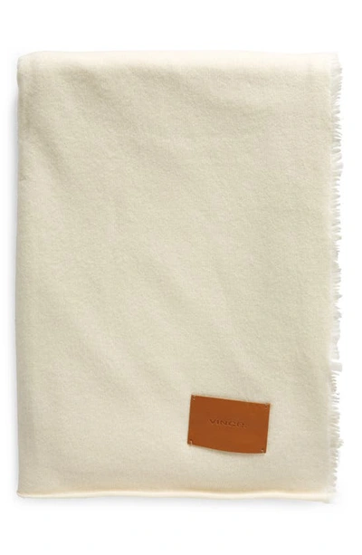 Shop Vince Reversible Cashmere Jersey Throw Blanket In Blanc