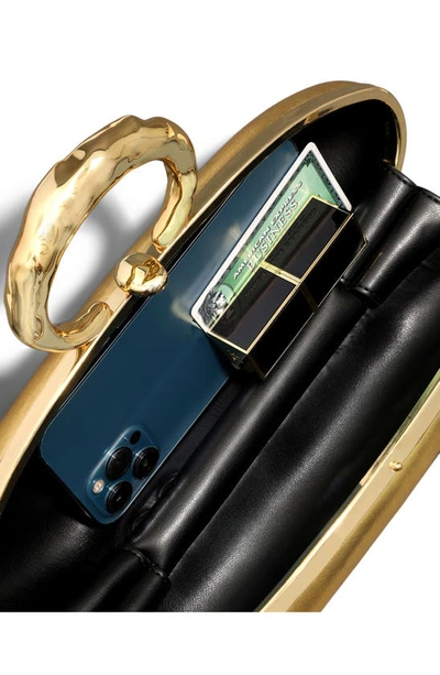 Alexis Bittar Molten Bullet Leather Minaudière In Gold
