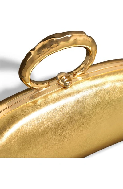 Alexis Bittar Molten Bullet Leather Minaudière In Gold