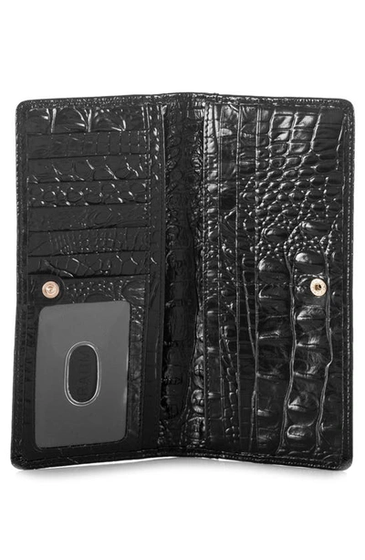 Shop Brahmin 'ady' Croc Embossed Continental Wallet In Black Melbourne