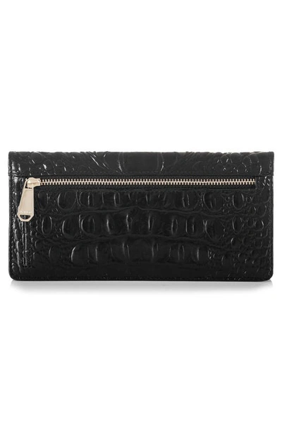 Shop Brahmin 'ady' Croc Embossed Continental Wallet In Black Melbourne