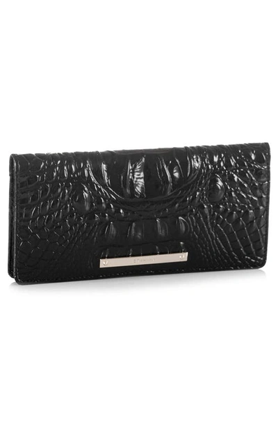 Shop Brahmin 'ady' Croc Embossed Continental Wallet In Black Melbourne